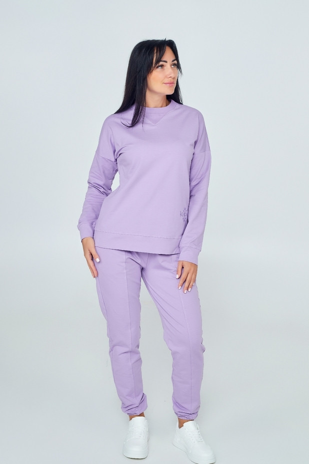Women's suit: pants + sweatshirt: Purple